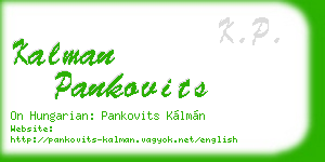 kalman pankovits business card