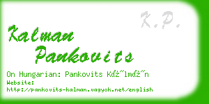 kalman pankovits business card